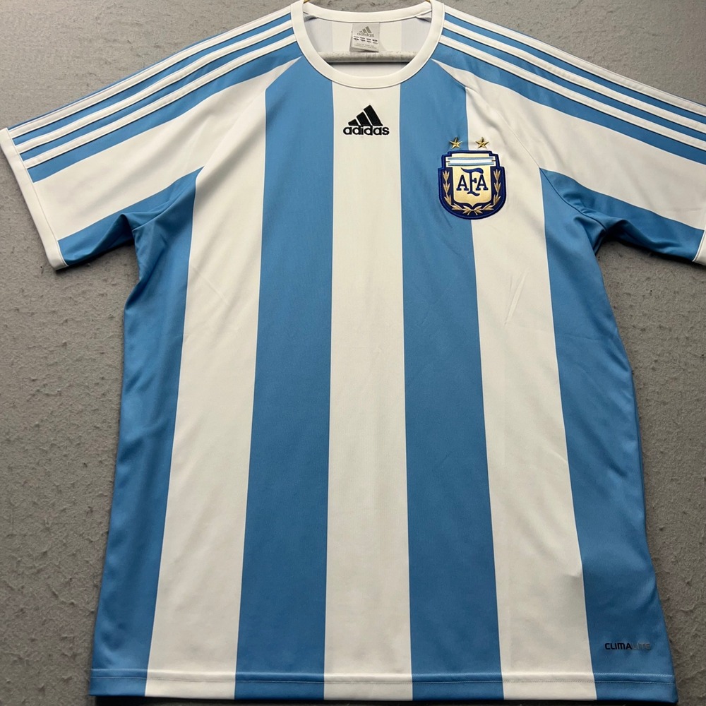 Adidas Argentina National Team Soccer Jersey Blue White Striped AFA Mens Medium - Picture 2 of 10